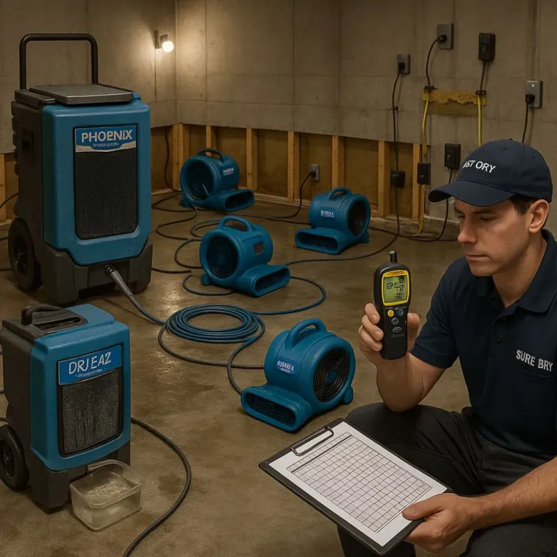 Structural Drying and Dehumidification process in New Franklin, MO
